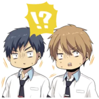 ⁉ Anime, Gesichtsausdrücke, Reaktion, Schuluniformen telegram sticker