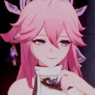 🌙 Yae Miko Genshin Impact 动漫, 原神, 八重神子, 角色, 游戏 telegram sticker