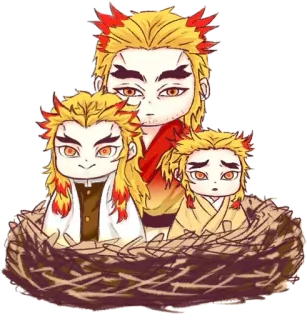 ✨ Kyojuro Rengoku Demon Slayer Kyojuro Rengoku, Demon Slayer, Anime, Manga, Flammen-Säule, Chibi, Süß whatsapp sticker