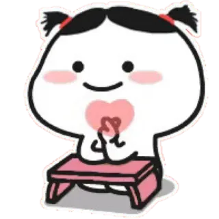 ❤️ naklejka, kreskówka, słodki, serce, kawaii, różowy telegram sticker