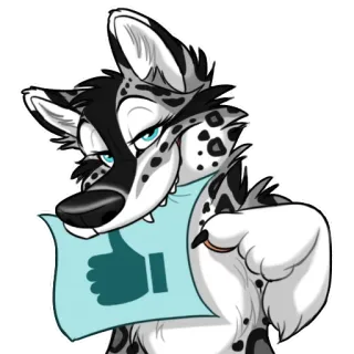 👍 Furry, Joinha, Desenho animado, Antropomórfico, Animal, Canino, Adesivo telegram sticker