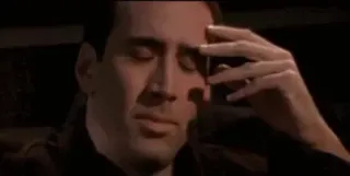🥃 Nicolas Cage nicolas cage, actor, thinking, headache, meme, confused telegram sticker