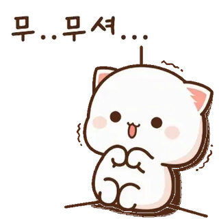 💬 무...무셔... милый, кот, персик, каваи, стикер telegram sticker
