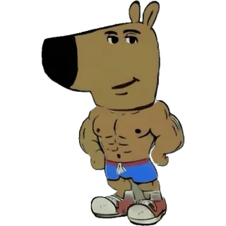 💪 การ์ตูน, กล้ามเนื้อ, หมา, ตัวละคร, ฟิตเนส, สัตว์, ภาพประกอบ telegram sticker