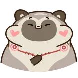 ☺️ raccoon, cute, animal, kawaii, cartoon telegram sticker