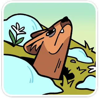 ⭐ groundhog, animal, cartoon, cute, whimsical, nature, marmot telegram sticker