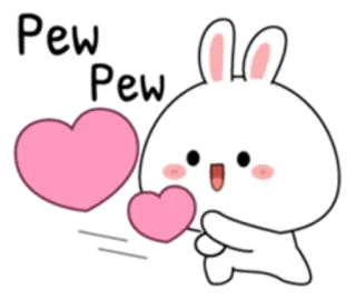 🔞 토끼, 귀여운, 하트, 사랑, 만화, 애니 telegram sticker