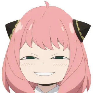 😄 Anya Forger Spy x Family anime, stiker, Anya Forger, Spy x Family, tersenyum whatsapp sticker