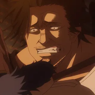 ☘️ Yami Sukehiro Black Clover Anime, Black Clover, Yami Sukehiro, Personnage, Chevalier-mage, Capitaine telegram sticker