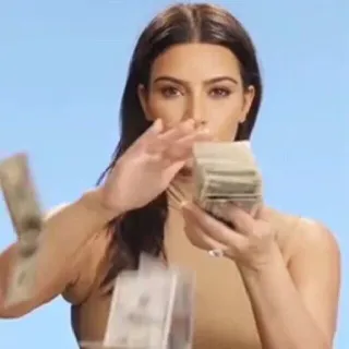💸 Kim Kardashian Kim Kardashian, money, wealth, cash, celebrity telegram sticker