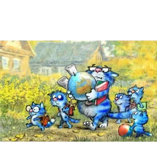 🤓 cartoon, cats, globe, education, books, school, teacher telegram sticker