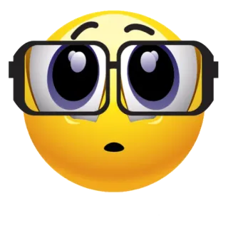 🤓 emoji, gesicht, brille, gelb telegram sticker
