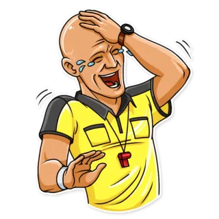😂 árbitro, dibujos animados, deportes, risa, divertido whatsapp sticker
