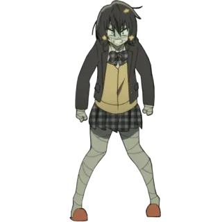 😡 Аниме, Мумия, Бинты, Школьная форма, Девушка, Персонаж telegram sticker