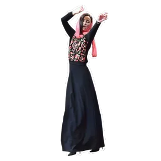 💃 wanita, gaun, syal, tradisional, etnis, budaya whatsapp sticker
