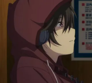 🥀 anime, hoodie, headphones, manga, character telegram sticker