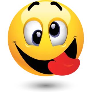 😛 表情符号, 笑脸, 舌头, 卡通 telegram sticker