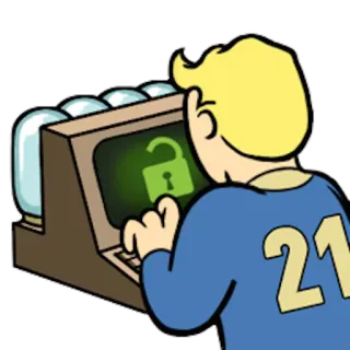 👆 Vault Boy Fallout Fallout, Vault Boy, Videospiel, Computer, Freischalten telegram sticker
