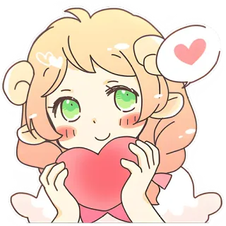 ❤️ アニメ, かわいい, カワイイ, ハート, 愛, 漫画 whatsapp sticker