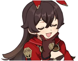 😌 Amber Genshin Impact Amber, Genshin Impact, Anime, Videogame, Glimlach, Boogschutter, Pyro telegram sticker