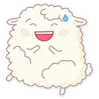 😅 pecora, cartone animato, carino, animale, kawaii, adesivo telegram sticker