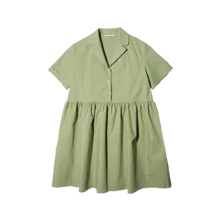 👗 vestito, verde, abito camicia, colletto, casual telegram sticker