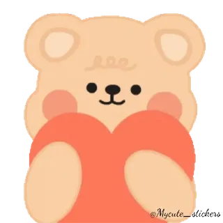 🐻 @Mycute_ niedźwiedź, słodki, serce, kreskówka, zwierzę, ilustracja telegram sticker