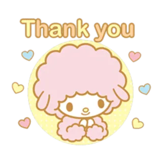 😊 Thank you спасибо, милый, сердечки, персонаж, овца whatsapp sticker