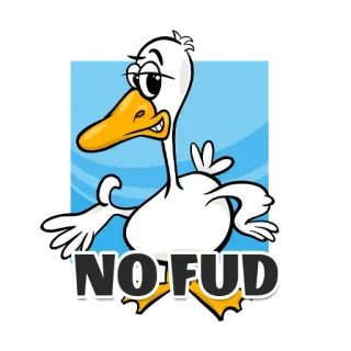 ✋ NO FUD 거위, 만화, nofud, 암호화폐, 투자, 동물, 오리 telegram sticker