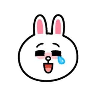 😋 coniglio, piangere, emoji, triste, coniglietto, cartone animato telegram sticker