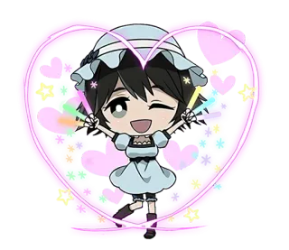 😘 Аниме, Девушка, Сердце, Милый, Чиби telegram sticker