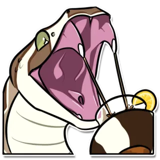 🍹 serpiente, animal, cóctel, bebida, limón whatsapp sticker