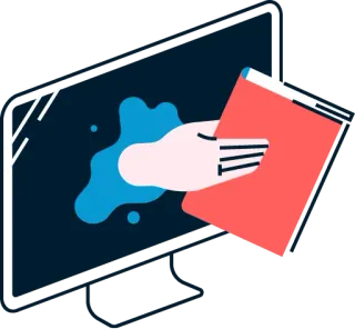 ✋ очистка, компьютер, экран, рука, протирание telegram sticker