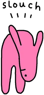 👴 slouch desgarbado, rosa, dibujos animados, perezoso telegram sticker