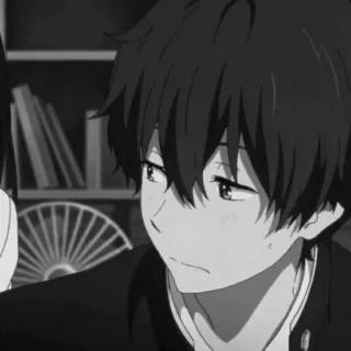 🕸 Anime, Mangá, Menino, Preto e branco, Animação telegram sticker