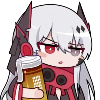 🍺 アニメ, キャラクター, ビール, 飲む, 赤 telegram sticker