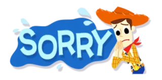 😅 Woody Toy Story SORRY 道歉, 卡通, 迪士尼, 胡迪, 玩具总动员, 对不起 whatsapp sticker