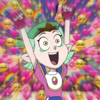 😍 Amity Blight The Owl House Dibujos animados, Feliz, Emocionado, Amor, Corazones telegram sticker