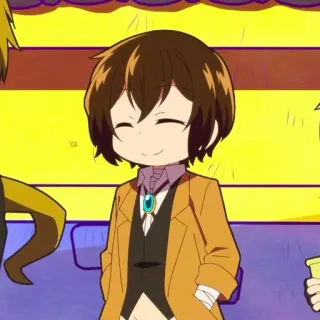 ☕️ Osamu Dazai Bungo Stray Dogs Аниме, Чиби, Dazai, Осаму Дазай, Bungo Stray Dogs telegram sticker