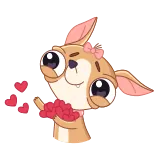 ❤️ Cartoon, Tier, Hirsch, Süß, Herzen, Liebe whatsapp sticker