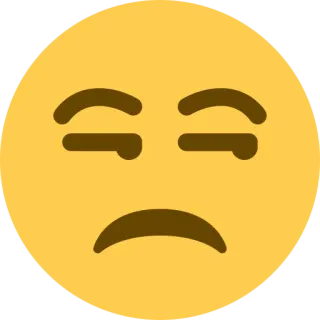 😒 emoji, disappointed, upset, yellow face telegram sticker