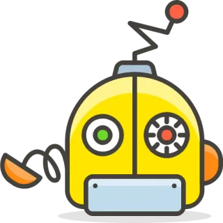 🤖 robot, giallo, cartone animato, macchina, androide, tecnologia telegram sticker