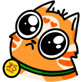 🥹 x5 клуб 고양이, 스티커, 귀여운, 만화, 주황색, x5 club telegram sticker