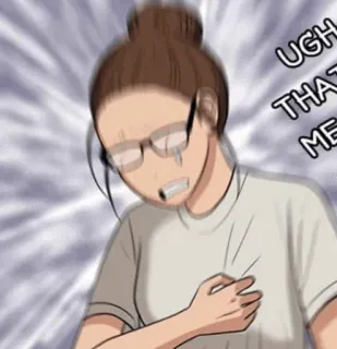 🌨 UGH
THAT'S
ME Meme, Wyraz, Stres, Anime, Kreskówka, Kobieta whatsapp sticker