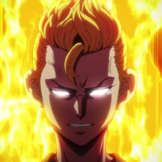 ⏱ anime, personaggio, fuoco, occhi luminosi telegram sticker