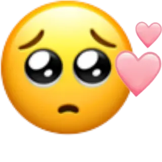 🥺 Emoji, Traurig, Herzen, Niedlich, Ausdruck, Gelb telegram sticker