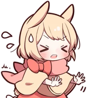 😣 动漫, 卡哇伊, 可爱, Q版, 害怕, 恐惧 telegram sticker