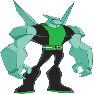 😳 Diamondhead Ben 10 мультфильм, инопланетянин, кристалл, бриллиант, персонаж, супергерой telegram sticker