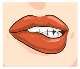 👄 嘴唇, 嘴, 咬, 卡通, 性感 whatsapp sticker
