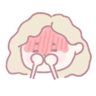 😳 Rubor, Desenho animado, Fofo, Emocional, Rosa, Rosto telegram sticker